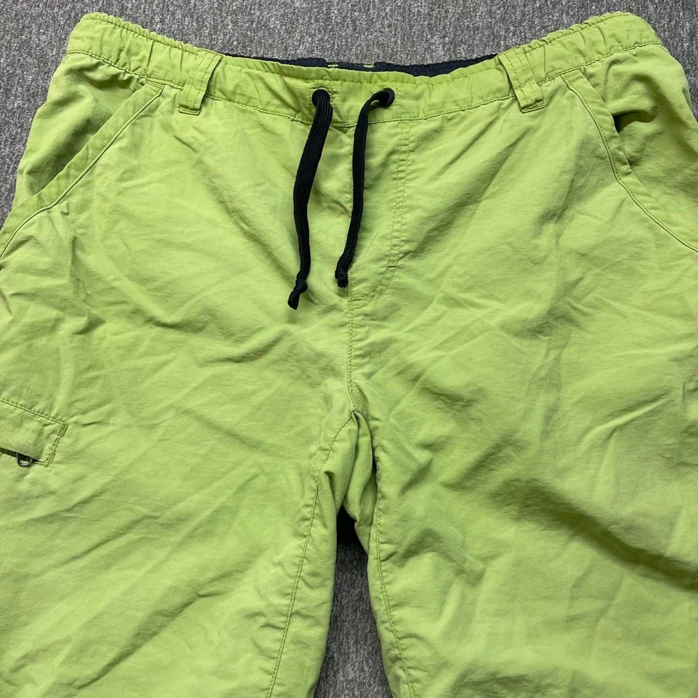 Vtg‎ REI Co-op Mens Hiking Shorts Lime Green Nylon Cargo Pockets Drawstring  S